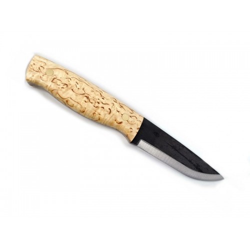 Nordic Knife Design Forester 100 Curly Birch - 4" 1095 Carbon Steel Blade Curly Birch Handle