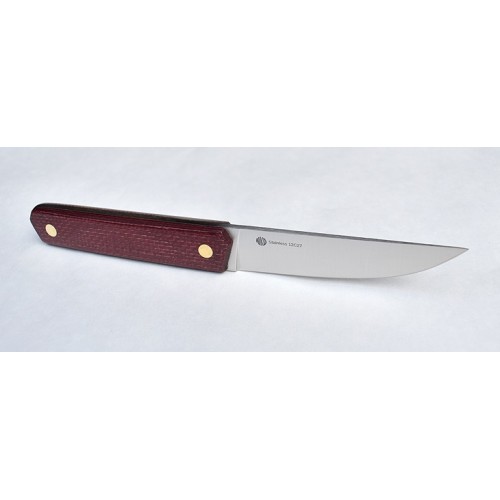 Nordic Knife Design Stoat 100 Plum Micarta - 4" 12C27 Sandvik Stainless Steel Blade