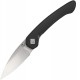 Ocaso Knives Seaton Large Pocket Knife - 2.75" Blade Silver Black PVD Coated Stainless Steel Handle