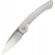 Ocaso Knives Seaton Large Pocket Knife - 2.75" Blade Silver Stainless Steel Handle