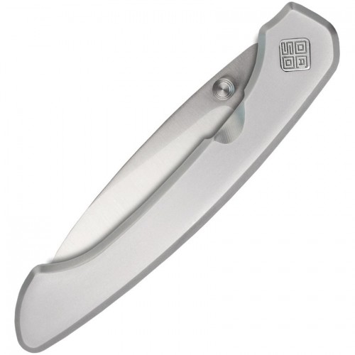 Ocaso Knives Seaton Mini Pocket Knife - 2.38" Blade Silver Stainless Steel Handle