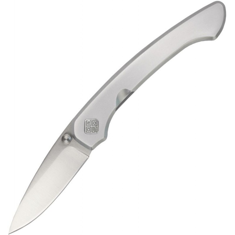 Ocaso Knives Seaton Mini Pocket Knife - 2.38" Blade Silver Stainless Steel Handle