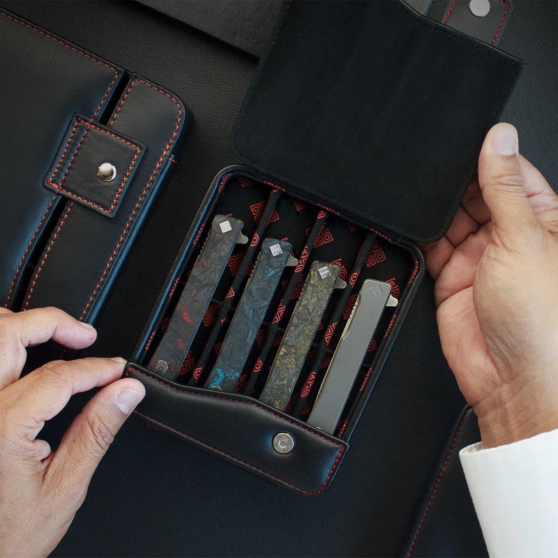 Ocaso Leather 4 Bay Slim Knife Storage Case