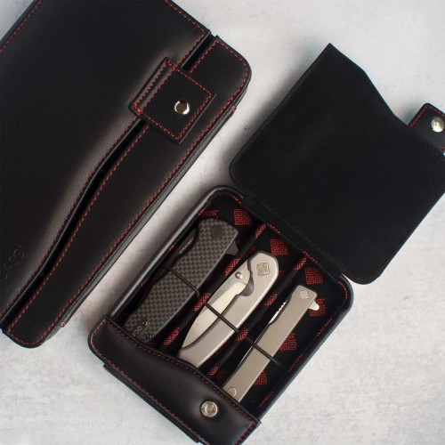 Ocaso Leather 3 Bay Knife Storage Case