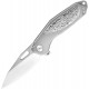 OKnife Freeze 5L Titanium Pocket Knife - 2.63" Bohler M390 Stainless Steel Blade Grey Hammered Titanium Handle