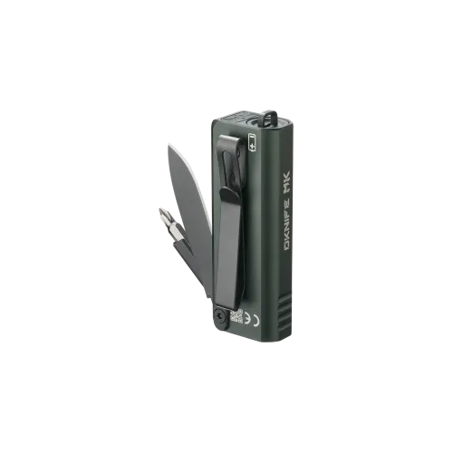 Oknife MK UK EDC 3-in-1 EDC Utility Tool - Torch, Pocket Knife and Screwdriver - Dark Green