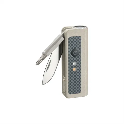 Oknife MK UK EDC 3-in-1 EDC Utility Tool - Torch, Pocket Knife and Screwdriver - Desert