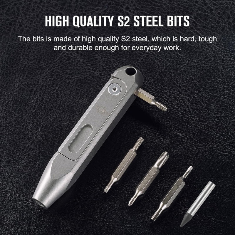 Oknife Otacle D1 Lite Pocket Tool - 8 Sizes of Hex Bits Grey 
