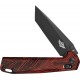 Oknife Rubato Rail Lock Folding Knife - 3.5" 154CM Black Tactical Tanto Blade Red G10 G-Mascus Handle