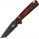 Oknife Rubato Rail Lock Folding Knife - 3.5" 154CM Black Tactical Tanto Blade Red G10 G-Mascus Handle