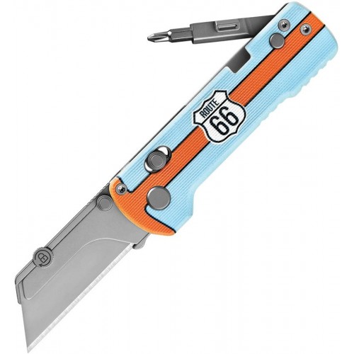 Oknife Otacle U1 Pro Folding Utility Knife - 2.23" SK5 Razor Blade Screwdriver Route 66 Handle Artwork 