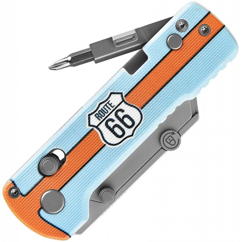 Oknife Otacle U1 Pro Folding Utility Knife - 2.23" SK5 Razor Blade Screwdriver Route 66 Handle Artwork 