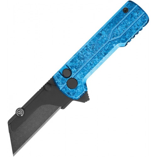 OKnife Otacle U1 Ultra Snowflake Blue Super Aluminum Pocket Folding Utility Knife with Ceramic Blade