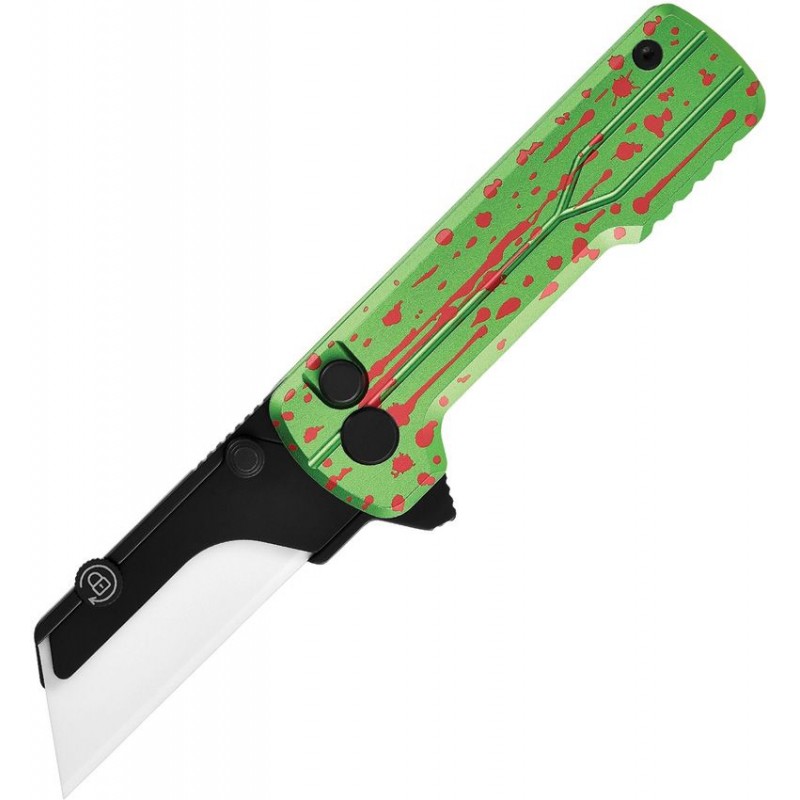 OKnife Otacle U1 Ultra Zombie Green Super Aluminum Pocket Folding Utility Knife with Ceramic Blade