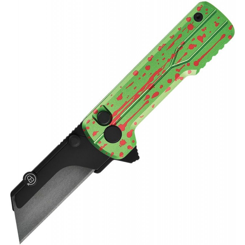 OKnife Otacle U1 Ultra Zombie Green Super Aluminum Pocket Folding Utility Knife with Ceramic Blade
