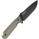 Oknife Fortitude 2 Fixed Blade Knife  - 4" Black CPM-S35VN Stainless Blade Green Micarta Handle
