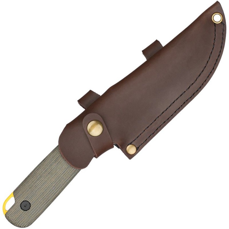 Oknife Fortitude 2 Fixed Blade Knife  - 4" Black CPM-S35VN Stainless Blade Green Micarta Handle