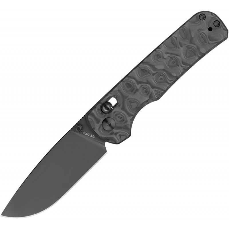 Oknife Rubato 4 Rail Lock Folding Knife - 4" Black Finish CPM-S35VN Blade Carbon Fiber Handle