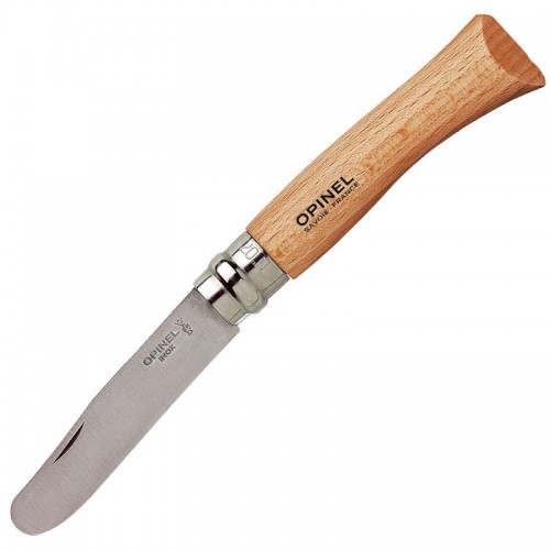 Opinel No.7 Beechwood Kids Round Ended Pocket Knife - 3.14" Blade