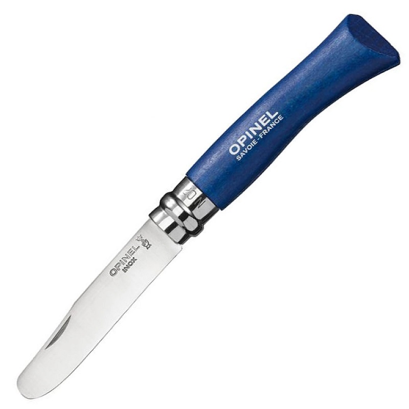 Opinel No.7 Blue Kids Round Ended Pocket Knife - 3.14" Stainless Steel Blade
