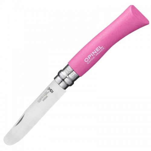 Opinel No.7 Pink Kids Round Ended Pocket Knife - 3.14" Stainless Steel Blade