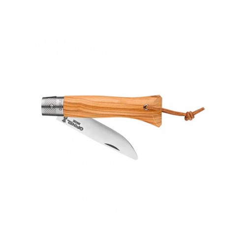 Opinel Neo6 Opiflex UK EDC Folding Knife - 2.75" Stainless Steel Rounded Tip Blade Olive Wood Handle
