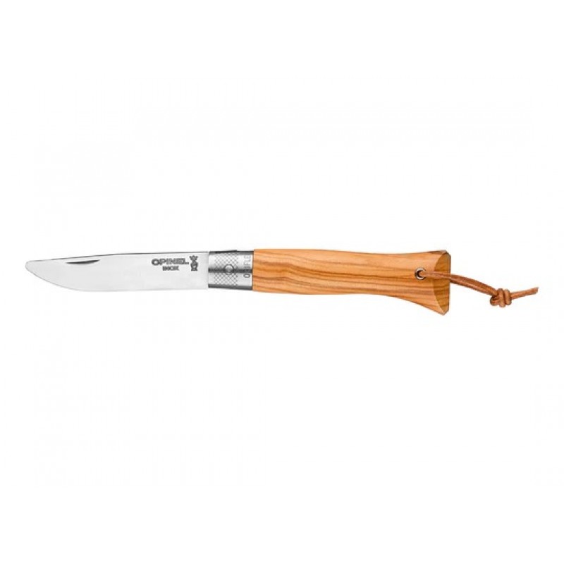 Opinel Neo6 Opiflex UK EDC Folding Knife - 2.75" Stainless Steel Rounded Tip Blade Olive Wood Handle