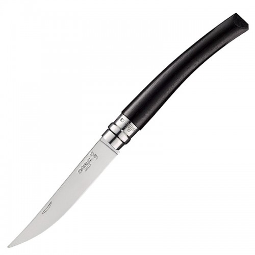 Opinel Effile 10 Knife with Ebony Handle - 4" Polished Stainless Steel Blade Ebony Wood Handle