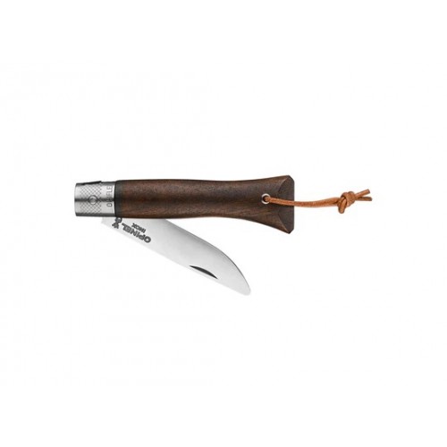 Opinel Neo6 Opiflex UK EDC Folding Knife - 2.75" Stainless Steel Rounded Tip Blade Black Walnut Wood Handle