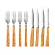Opinel La Table au Soleil Premium Knife and Fork Set - 4 Olive Wood Forks and 4 Olive Wood Knives