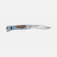 Opinel Neo7 Alpine Linden Folding Knife - 3.2" Serrated Stainless Steel Blade Polypropylene and Cork Glacier Blue Handle Cyclaire Knives and Tools