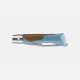 Opinel Neo7 Alpine Linden Folding Knife - 3.2" Serrated Stainless Steel Blade Polypropylene and Cork Glacier Blue Handle Cyclaire Knives and Tools