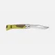 Opinel Neo7 Alpine Linden Folding Knife - 3.2" Serrated Stainless Steel Blade  Polypropylene and Cork Green Handle Cyclaire Knives and Tools
