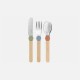 Opinel Le Petit Colour Mix Gourmet Set for Kids - Knife (without cutting edge) Fork and Spoon