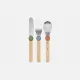 Opinel Le Petit Colour Mix Gourmet Set for Kids - Knife (without cutting edge) Fork and Spoon