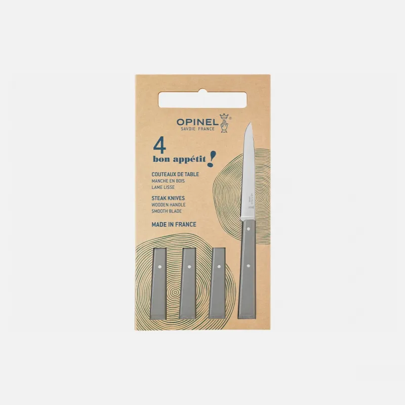Opinel Bon Appetit Grey Table Knife Set  Cyclaire Knives and Tools