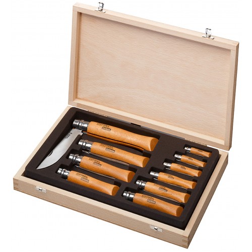 Opinel Limited Edition Collection Box of 10 Traditional Knives  - Carbon Steel