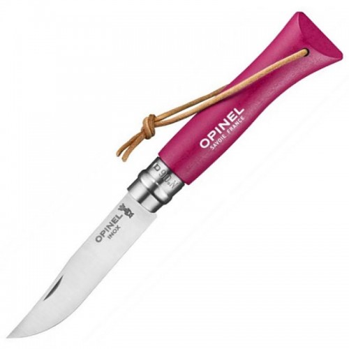 Opinel No. 6 Raspberry Colorama Pocket Knife - 2.75" Stainless Steel Blade