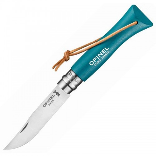 Opinel No. 6 Turquoise Colorama Pocket Knife - 2.75" Stainless Steel Blade