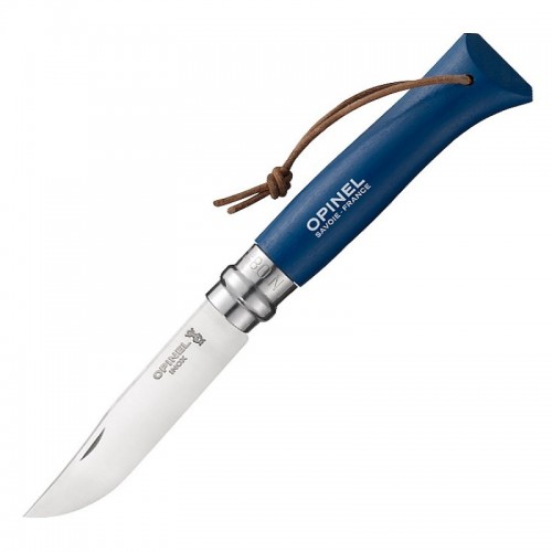 Opinel No.8 Pocket Knife Blue - 3.34" Stainless Steel Blade