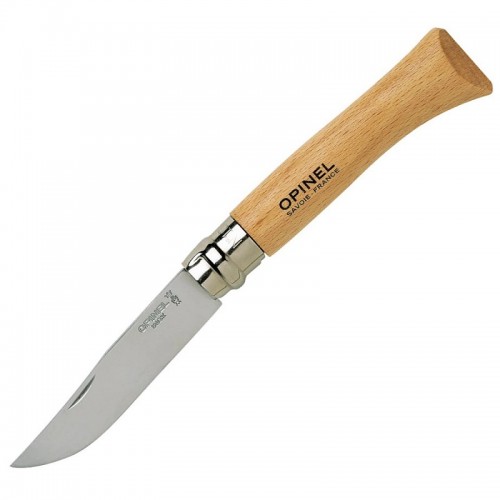 Opinel No.12 Pocket Knife - 4.72" Stainless Steel Blade Beechwood Handle