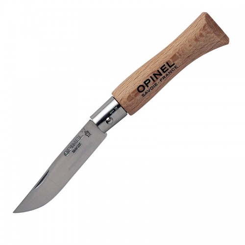 Opinel No.4 UK EDC Pocket Knife - 1.96" Stainless Steel Blade Beechwood Handle