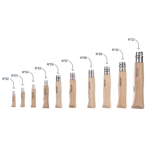 Opinel Pocket Knife Carbon Steel Collection - 10 Opinel Pocket Knives No.2 to No.12