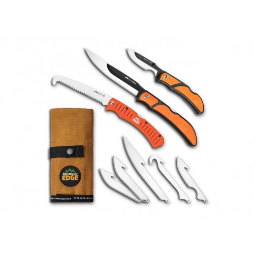 Outdoor Edge RazorGuide Pak - Compact Hunting Kit with Waxed Canvas Roll