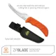 Outdoor Edge Zip Blade 4" Gutting Blade Orange Handle Black Nylon Sheath