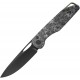 Outdoor Edge Kaytan Pocket Knife - 3.3" Black DP Blade Carbon Fiber Forged Handle