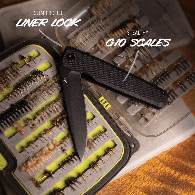 Outdoor Edge Peleus Pocket Knife - 3.3" Black Blade Black G10 Handle