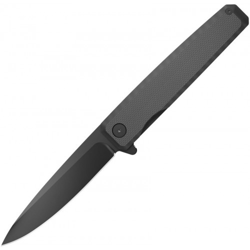 Outdoor Edge Peleus Pocket Knife - 3.3" Black Blade Black G10 Handle