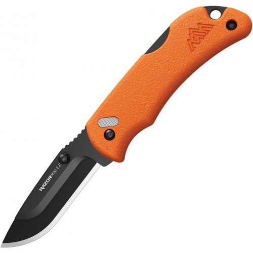 Outdoor Edge Razor Mini Lockback Knife Orange - 2.2" Replaceable Black Coated 420J2 DP Blade Orange ABS Handle
