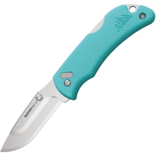 Outdoor Edge Razor Mini Lockback Knife Orange - 2.2" Replaceable 420J2 DP Blade Teal ABS Handle